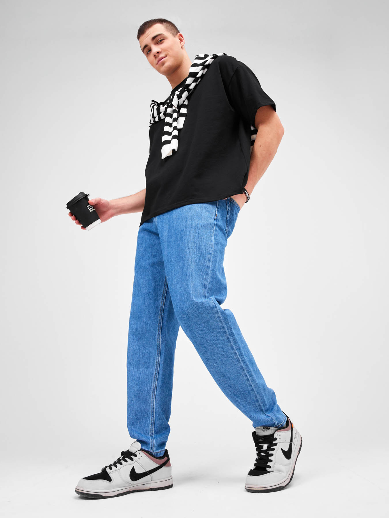 Джинсовые брюки широкие бананы Blabando BL-0189M (р.р. 29-38 / 8 шт. в упаковке)