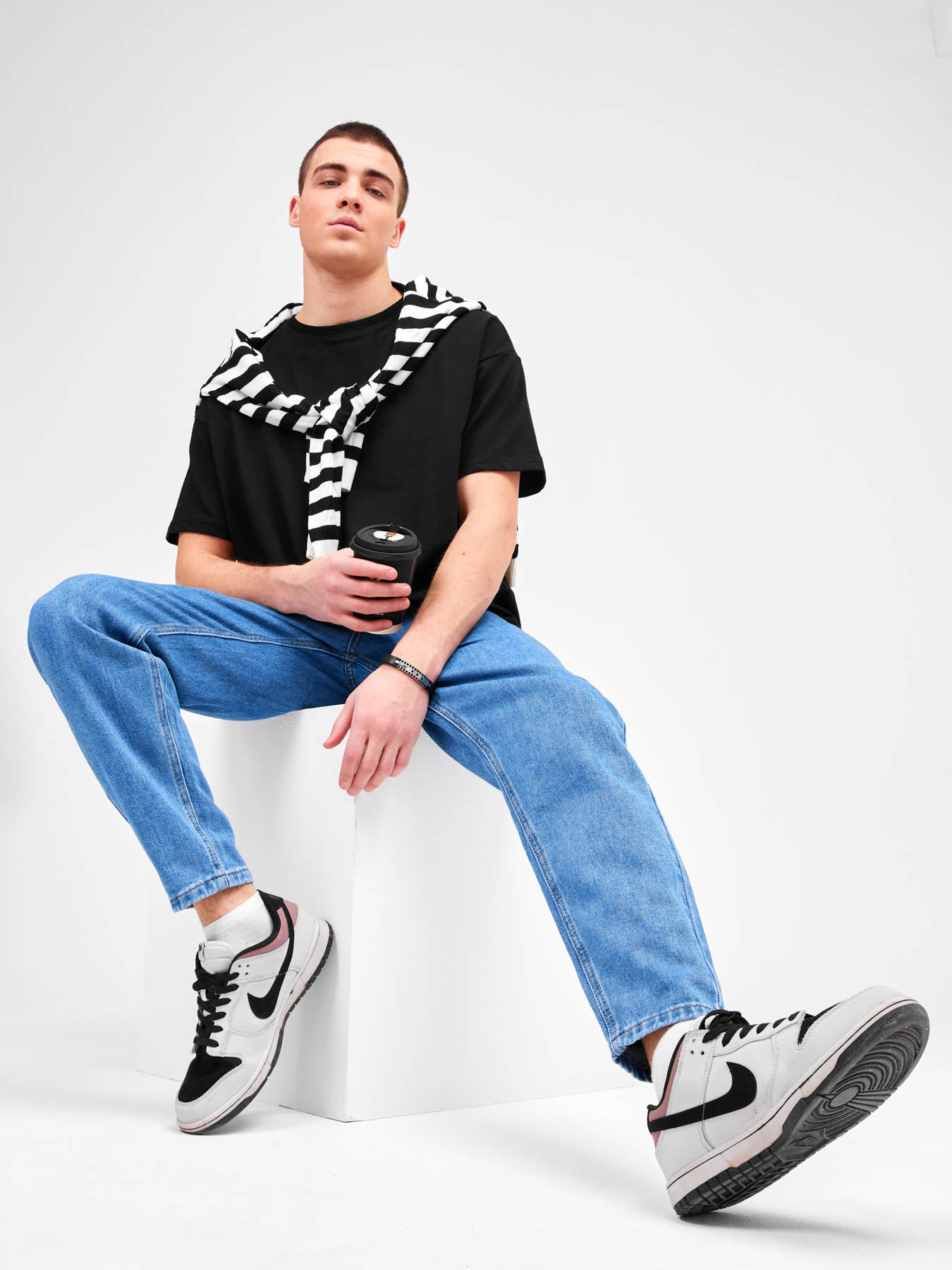 Джинсовые брюки широкие бананы Blabando BL-0189M (р.р. 29-38 / 8 шт. в упаковке)